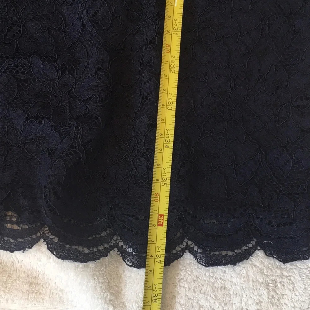 DVF navy blue lace Nisha dress with sheer navy top. - Picture 16 of 16